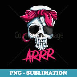 pirate girl girl pirate pink bow girl design arrr - digital sublimation download file