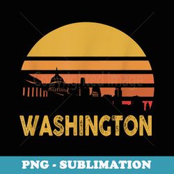 vintage retro washington dc skyline july 4th independence - sublimation digital download