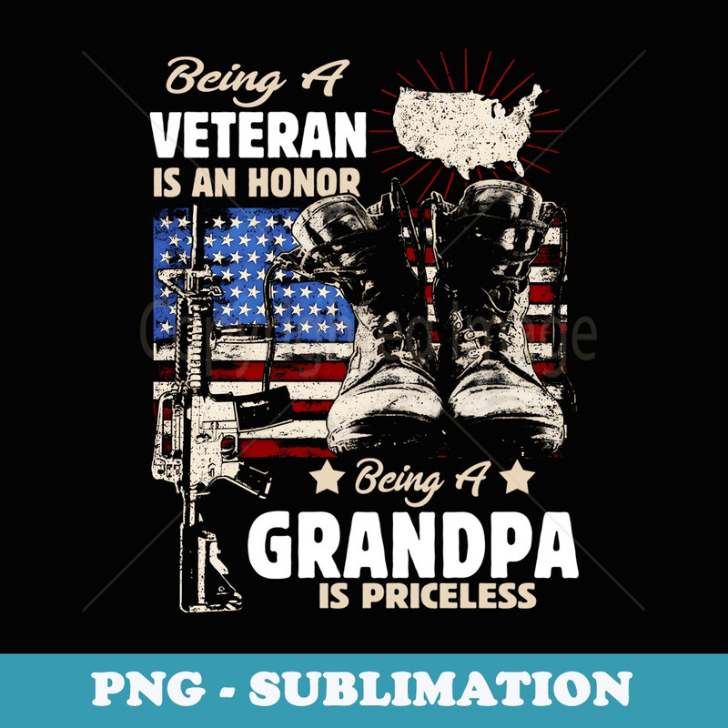 Veteran Grandpa USA Flag 4th Of July - Premium Sublimation Digital Download