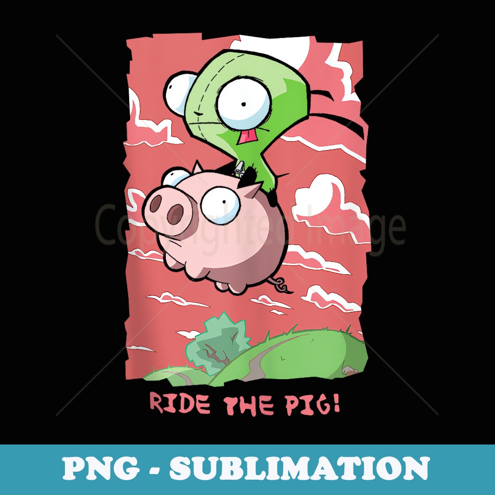 Invader Zim G.I.R Ride The Pig! Hilarious - Creative Sublimation PNG Download