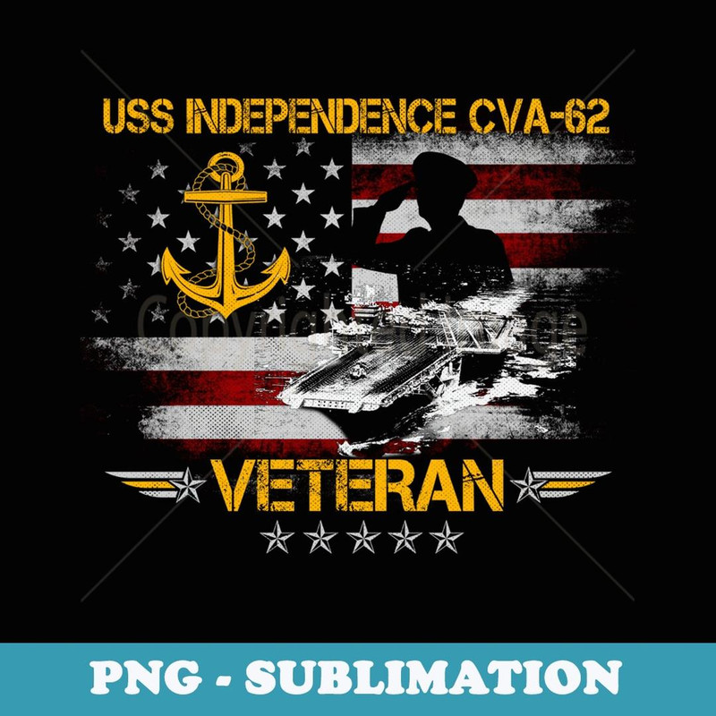 USS Independence CV-62 Aircraft Carrier Veteran FlagVintage - Premium PNG Sublimation File