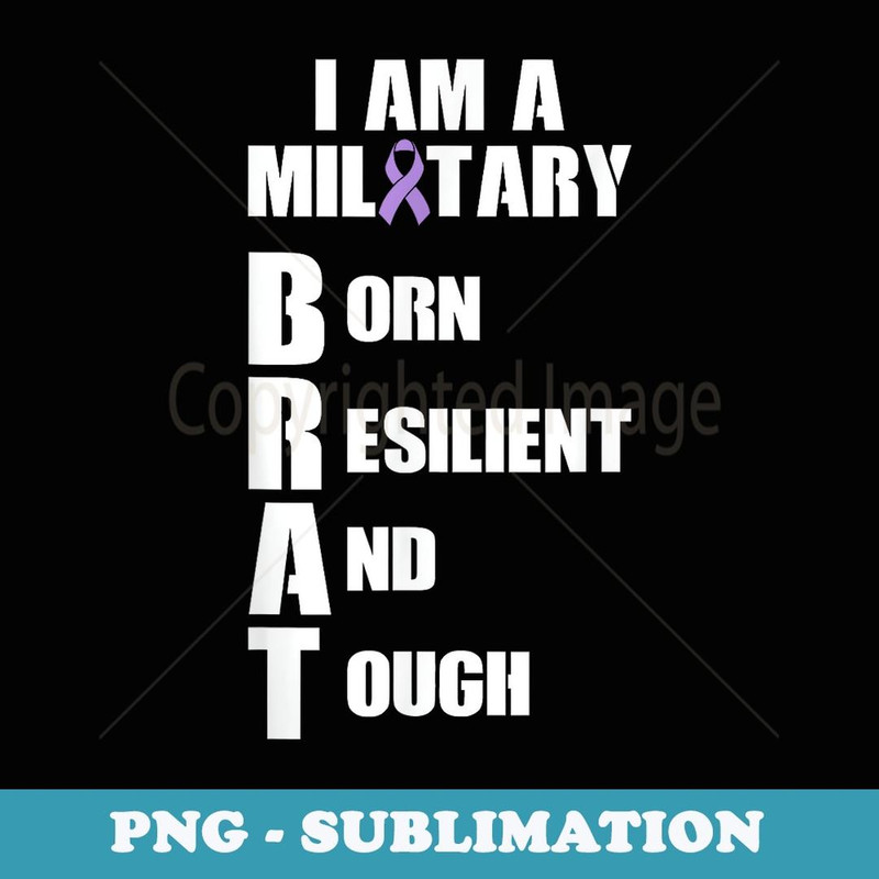 Military Child Month Purple Up Pride Brave Brat - Vintage Sublimation PNG Download