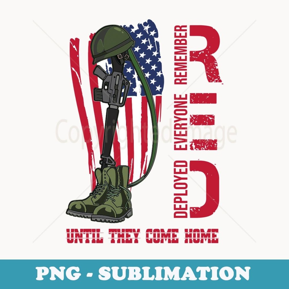 RED Friday Remember Everyone Deployed Army US Flag - Exclusive PNG Sublimation Download