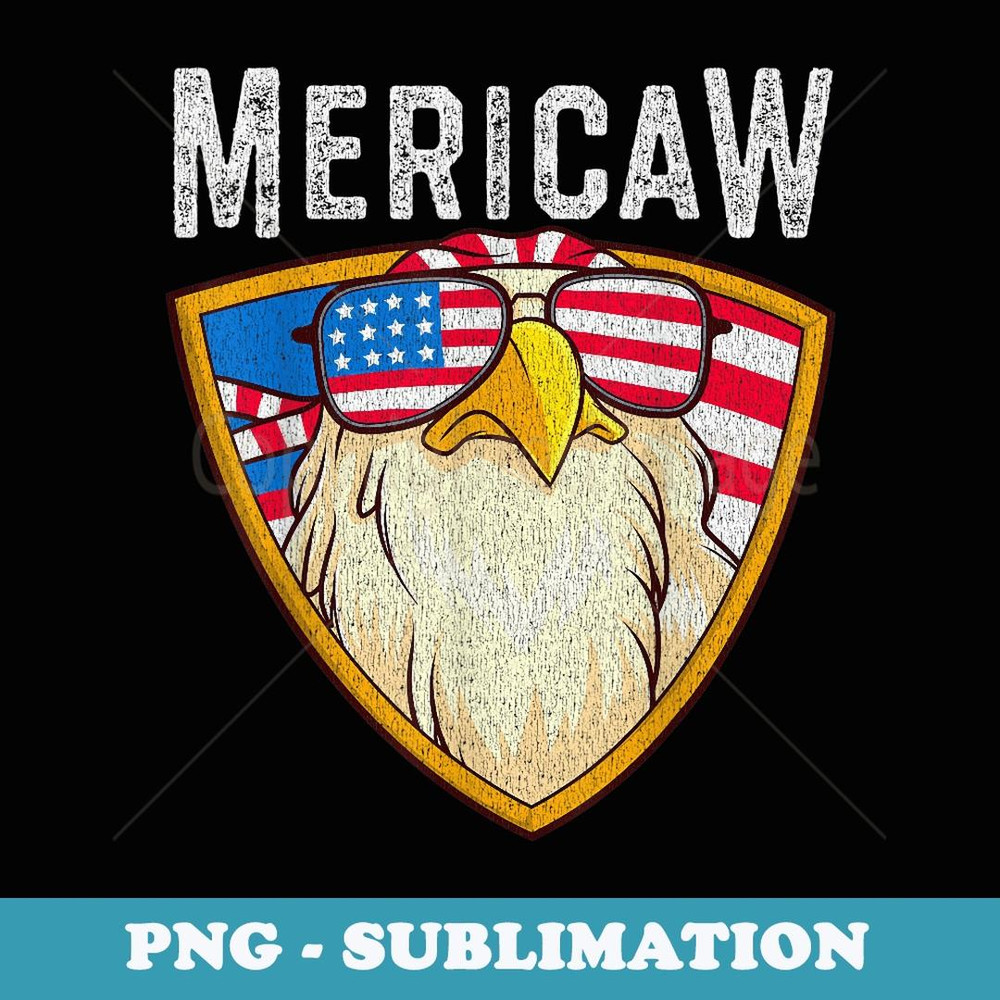 Patriotic American Bald Eagle Merica Mericaw USA 4th of July - High-Resolution PNG Sublimation File
