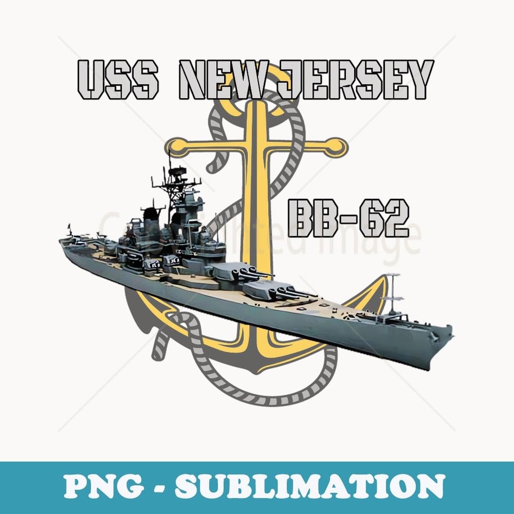 USS New Jersey BB-62 Battleship WW2 American Warship Veteran - PNG Sublimation Digital Download