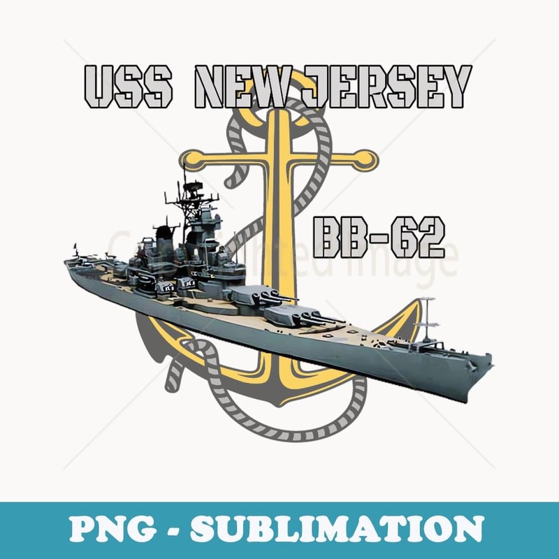 USS New Jersey BB-62 Battleship WW2 American Warship Veteran - PNG Sublimation Digital Download