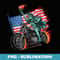 Motorcycle Statue Of Liberty 4th Of July Boys American Flag - Unique Sublimation PNG Download