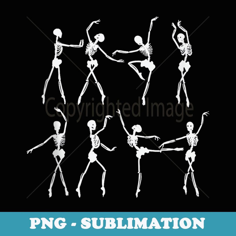 Skeleton Ballerinas Ballet Dance Cute Halloween Costume Girl - Creative Sublimation PNG Download
