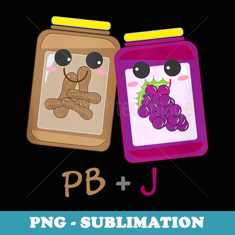 PB+J Cute Peanut Butter & Jelly Matching Costume Set s - Creative Sublimation PNG Download