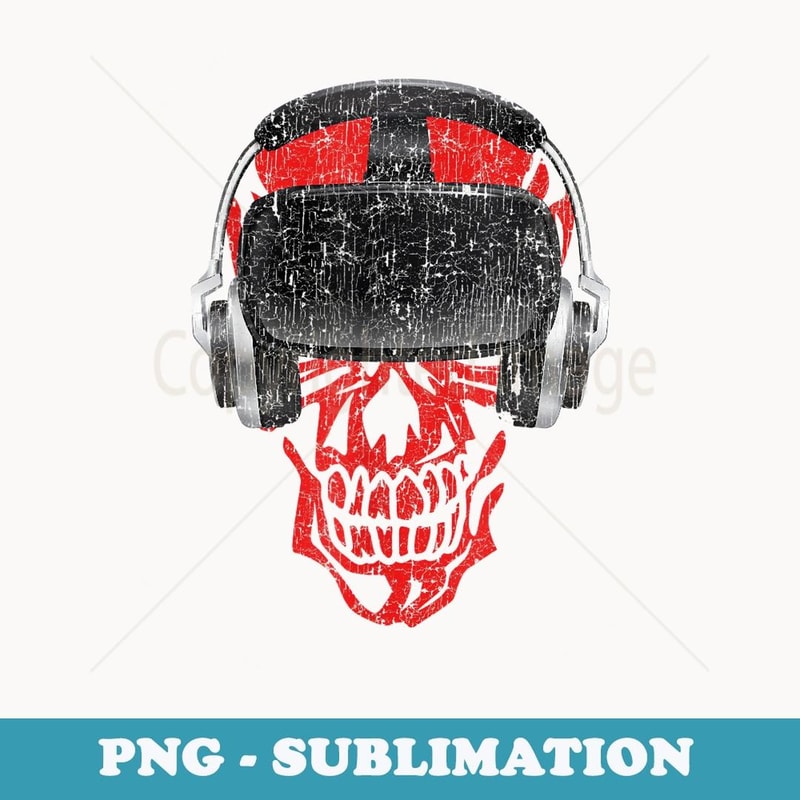 VR Gamer Headset Video Game Skull- Virtual Reality Metaverse - Sublimation Digital Download