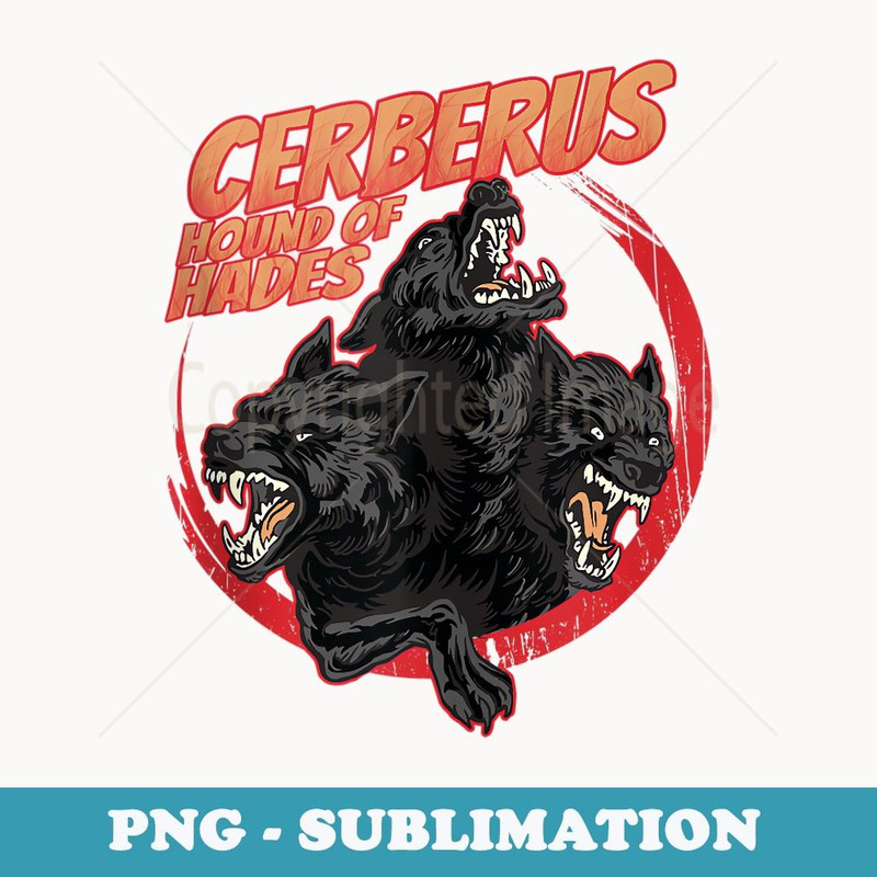 Retro 80s Cerberus Hellhound Greek Mythology Hound of Hades - Sublimation Digital Download