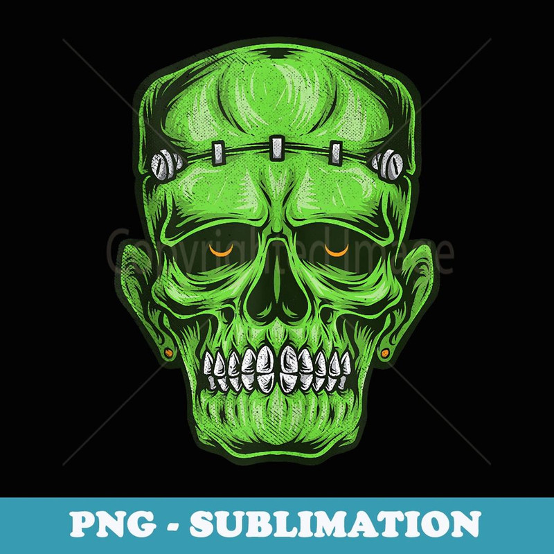 Scary Halloween Frankenstein Apparel Monster Face Munster - Decorative Sublimation PNG File