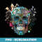 Colorful Mexican Skull Patterns Flowers Halloween Catrina - Premium Sublimation Digital Download