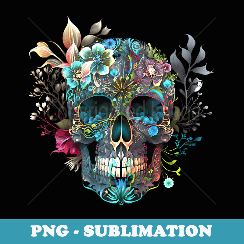 Colorful Mexican Skull Patterns Flowers Halloween Catrina - Premium Sublimation Digital Download