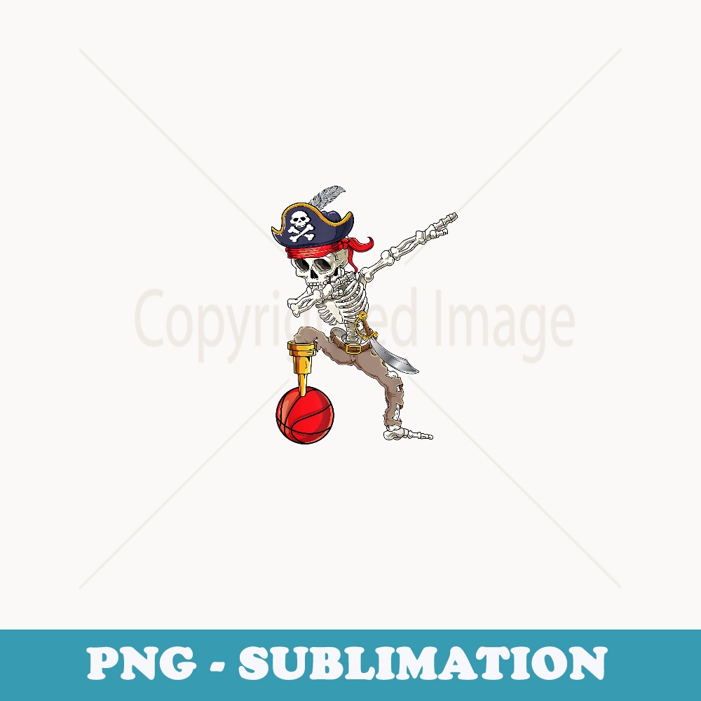 Dab Skeleton Dabbing Skeleton Pirate Basketball - Sublimation Digital Download