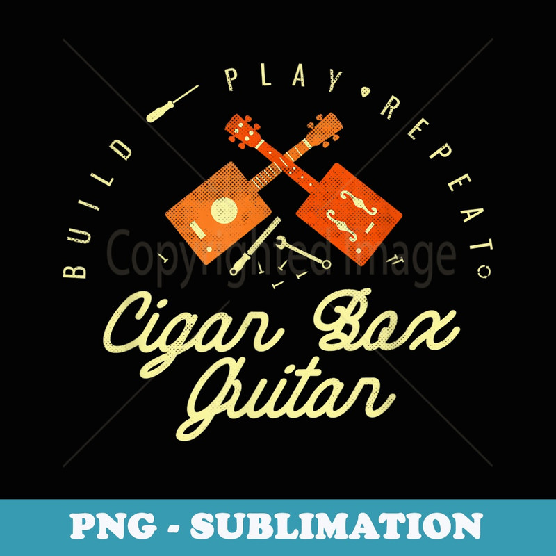 Cigar Box Guitar Retro Guitarist Bassist Vintage Music Lover - Sublimation PNG File