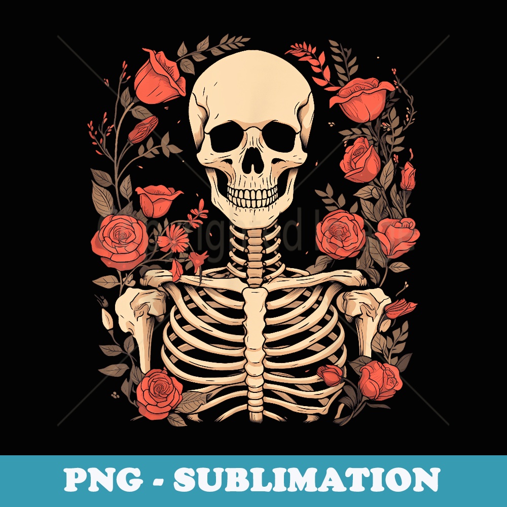 Floral Sugar Skull Day of Dead Dia de Los Muertos Halloween - Signature Sublimation PNG File