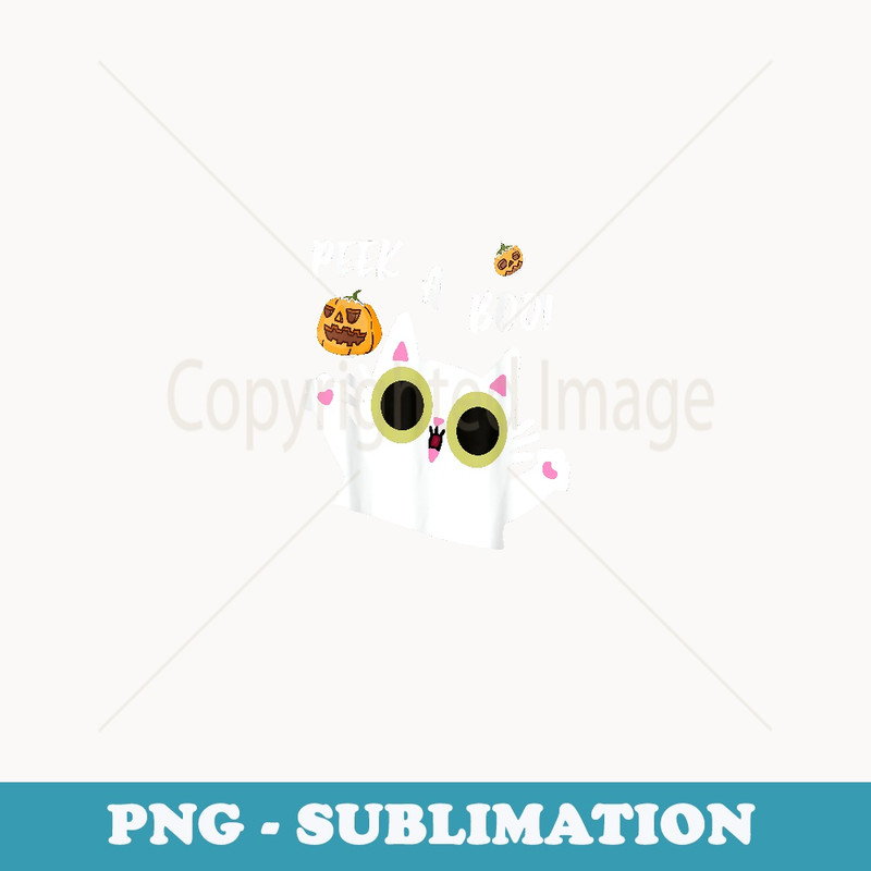 Peek A Boo Cat Funny Cute Halloween Baby Video Song - Unique Sublimation PNG Download