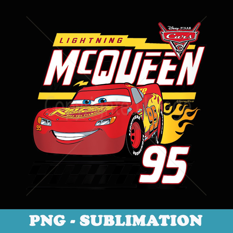 Disney Pixar - Lightning McQueen 95 - PNG Sublimation Digital Download