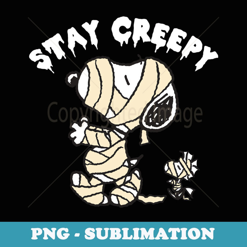 Peanuts Halloween Snoopy Stay Creepy - Instant PNG Sublimation Download