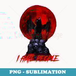 spooky evil cat vampire hate people halloween red moon - premium png sublimation file