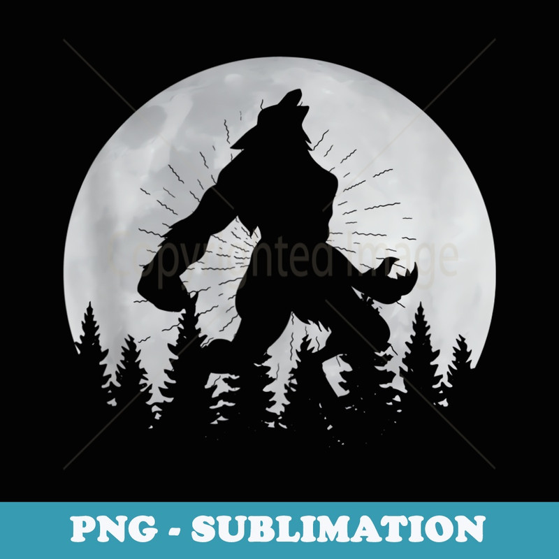 Werewolf Moon Full Moon Werewolf Howling Werewolf - Instant PNG Sublimation Download