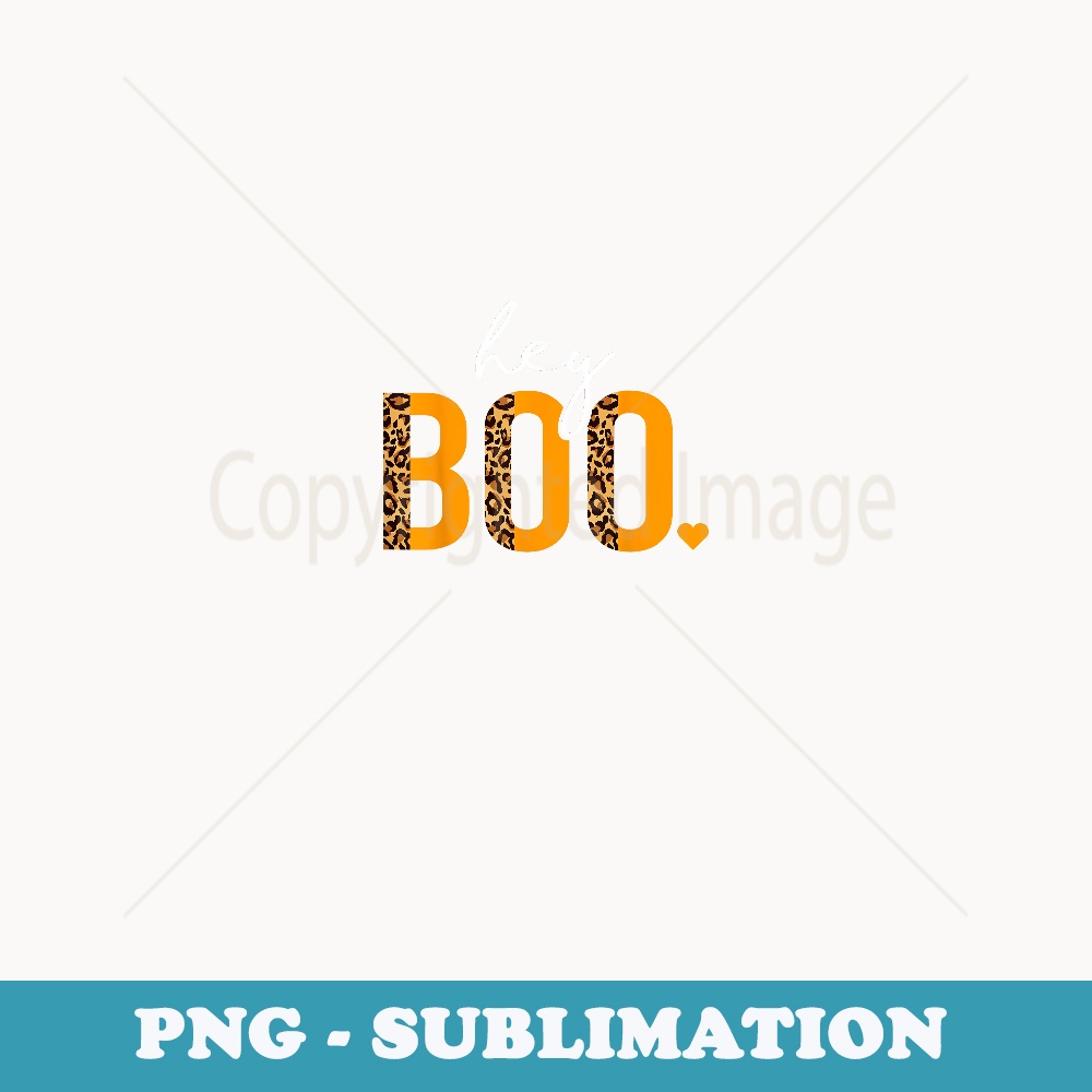 Hey Boo , Girls Halloween Costume, Spooky Leopard - Retro PNG Sublimation Digital Download