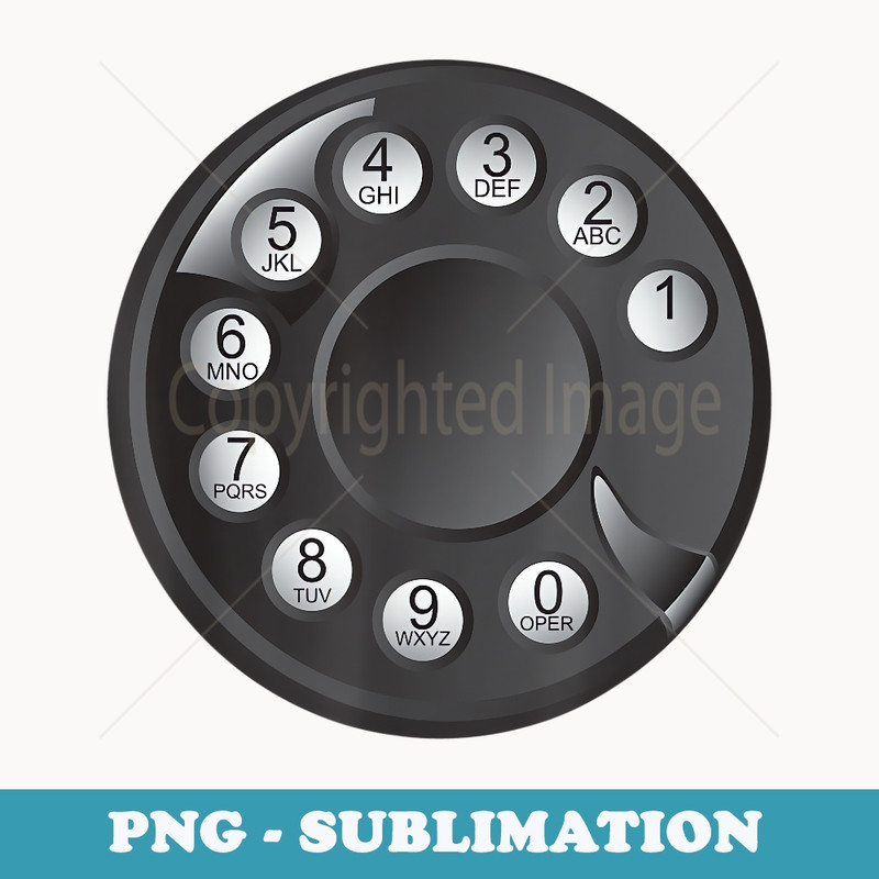 Rotary Phone Halloween Costume Vintage Dial Telephone - Sublimation PNG File