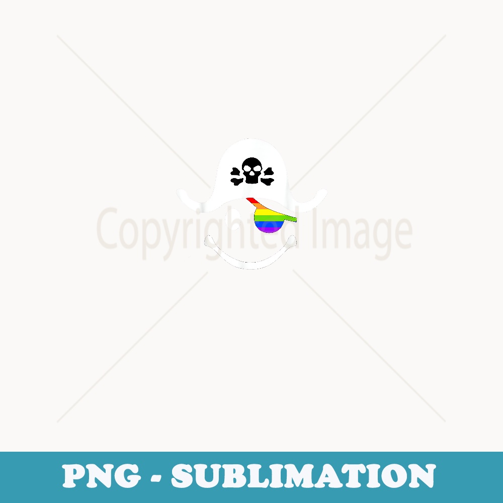Gay Halloween Pirate with Rainbow Eye Patch LGBTQ Trans - Premium PNG Sublimation File