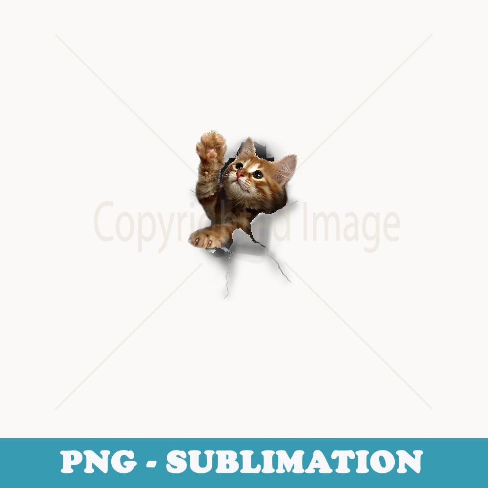 Lovely Kitten Cracked Wall Cats - Exclusive Sublimation Digital File