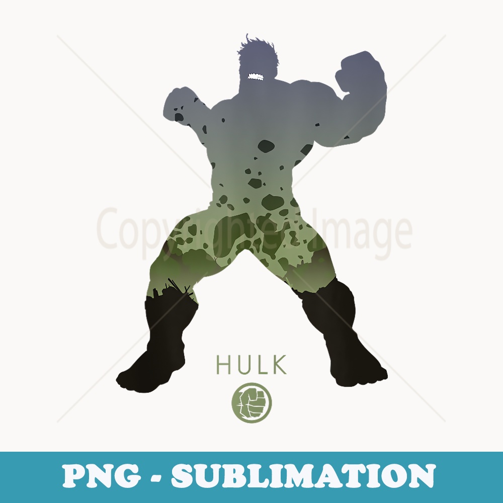 Marvel The Incredible Hulk Pose Silhouette - Retro PNG Sublimation Digital Download