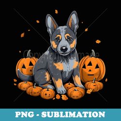 pumpkin blue heeler costume australian cattle dog halloween - png transparent sublimation file