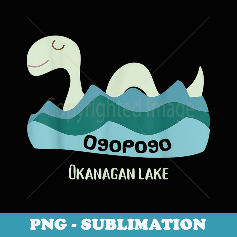 Ogopogo Okanagan Lake Monster Cartoon Graphic - Retro PNG Sublimation Digital Download