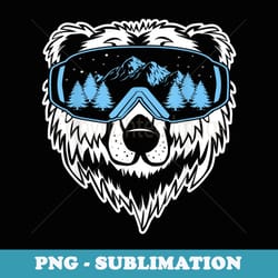 grizzly bear snowboard goggles skiing snow winter mask - elegant sublimation png download