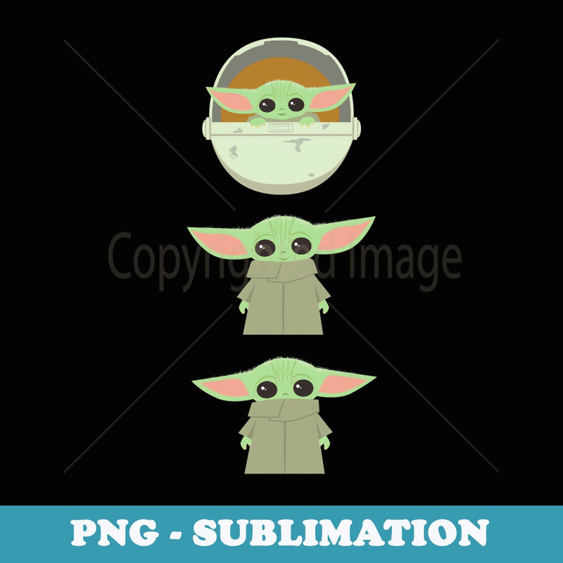 Star Wars The Mandalorian The Child Cartoon Poses - Elegant Sublimation PNG Download