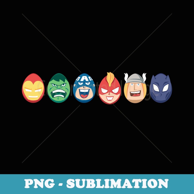 Marvel Avengers Super Heroes Toony Easter Eggs - Signature Sublimation PNG File