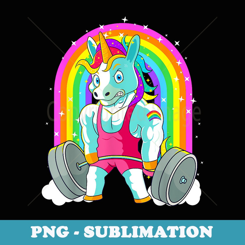 Gym Unicorn Deadlift Weightlifting Workout Pride - Digital Sublimation Download File