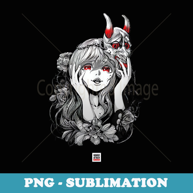 Oni Yandere Kawaii Japanese Anime - Signature Sublimation PNG File