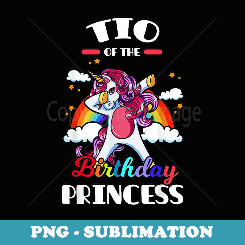 Tio Of The Birthday Princess Unicorn Rainbow Bday Party - PNG Sublimation Digital Download