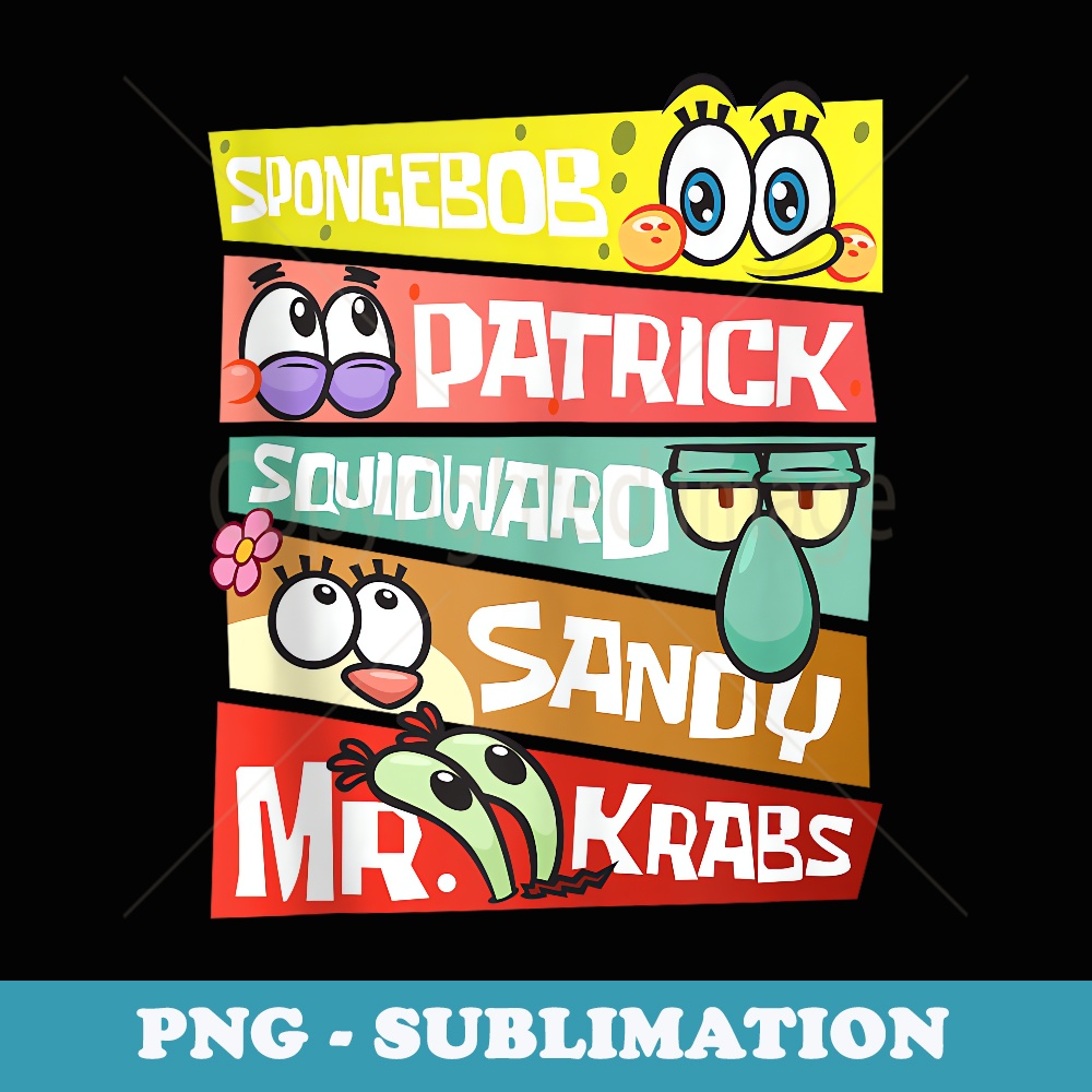 Mademark x SpongeBob SquarePants - SpongeBob Patrick Squidward Sandy Mr Krabs SpongeBob Fans - PNG Sublimation Digital Download