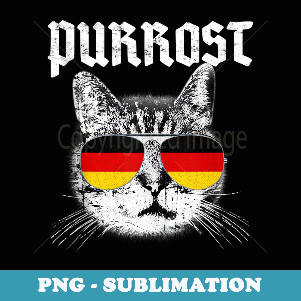 Oktoberfest PURROST Funny Cat Prost German Flag - Instant PNG Sublimation Download