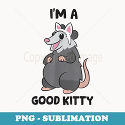 possum pun opossum i'm a good kitty - png transparent sublimation file