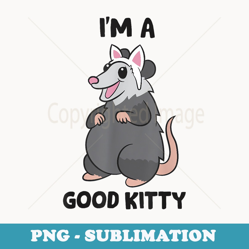 Possum Pun Opossum I'm a Good Kitty - PNG Transparent Sublimation File