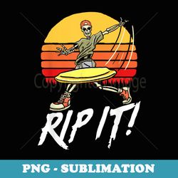 rip it! disc golf dead driver skeleton vintage skull design - unique sublimation png download
