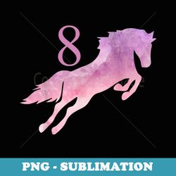 girls 8th birthday horse watercolor 8 year old - premium sublimation digital download