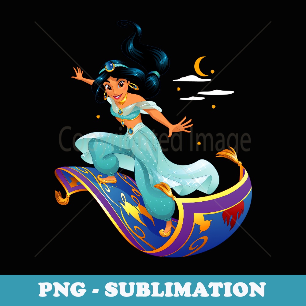 Disney Aladdin Princess Jasmine Magic Carpet Pose - High-Resolution PNG Sublimation File