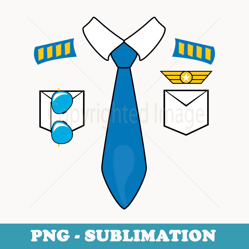 Pilot Uniform Costume Airplane Aviator Aviation Halloween - Modern Sublimation PNG File