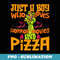 Mens Just A Boy Who Loves Horror Movies And Pizza Halloween Men - Signature Sublimation PNG File