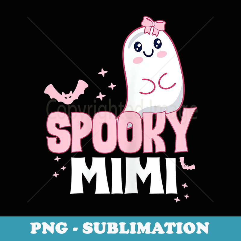 s Spooky Mimi Family Cute Pink White Ghost Boo Halloween - Elegant Sublimation PNG Download