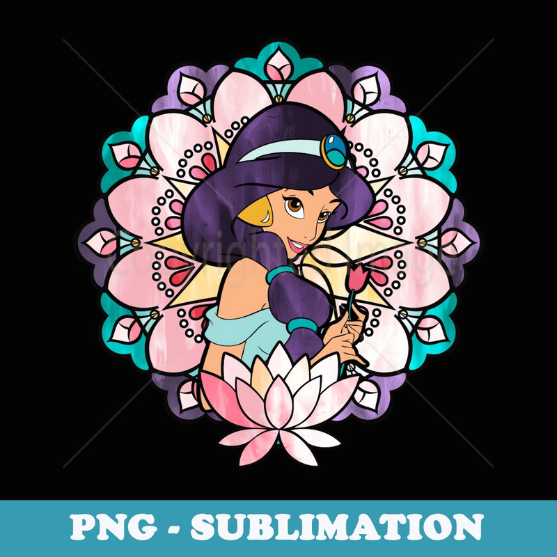 Disney Aladdin Jasmine Stained Glass Lotus - Vintage Sublimation PNG Download